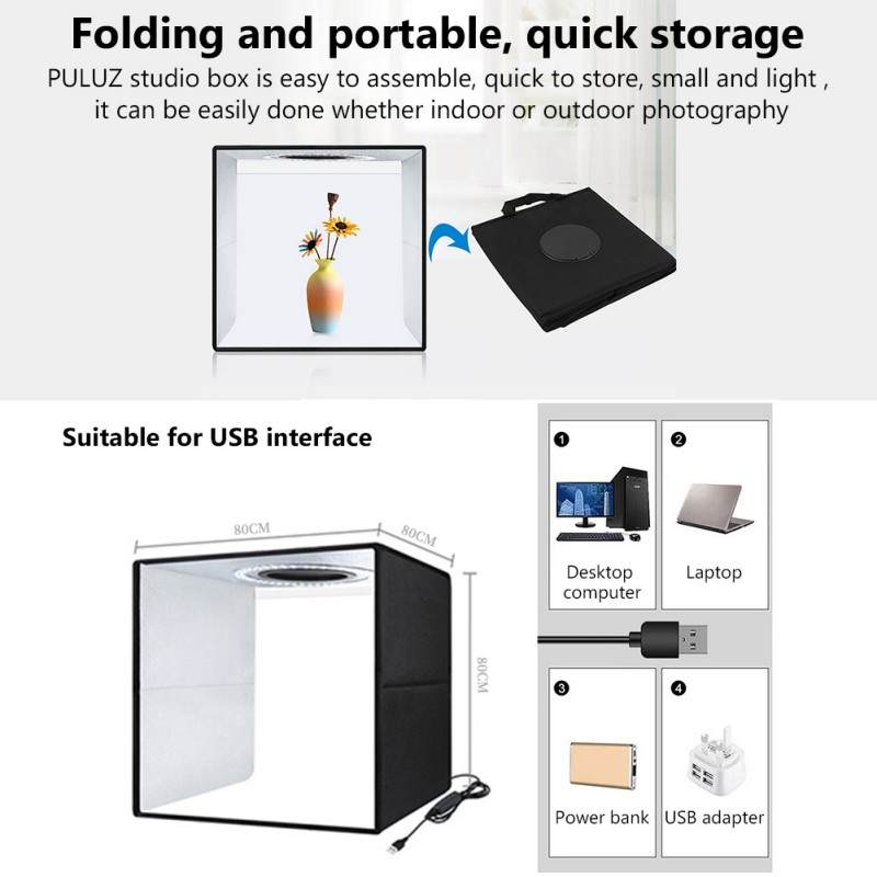 Foldable Portable Ring Light Studio Photography Tent Box Mini Studio ...