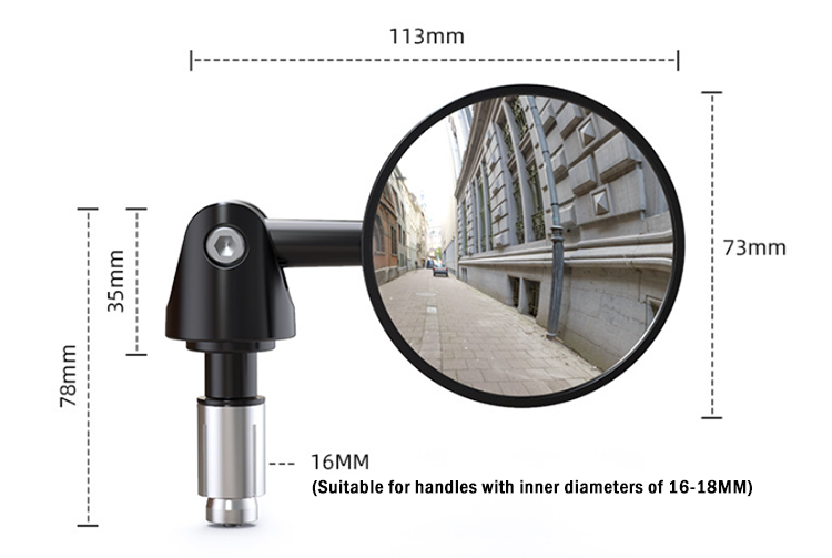 Full Angle Folding Reflector View Mirrors 2PCS Side Mirror Alloy Round ...