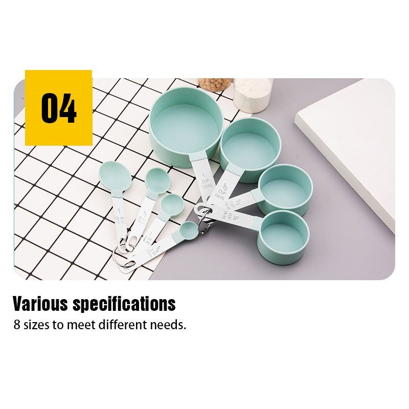 8PCS Stainless Steel Measuring Cups Kitchen Measuring Cup and Spoon Set ...