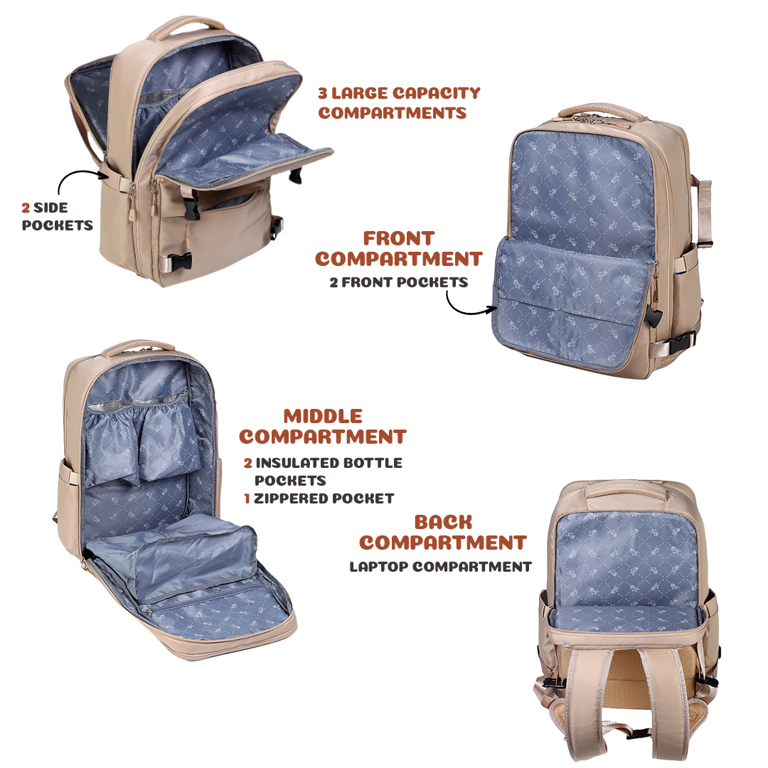 Colorland Smart all-in-one Diaper Backpack (BP242-C/Beige) | Shopee ...