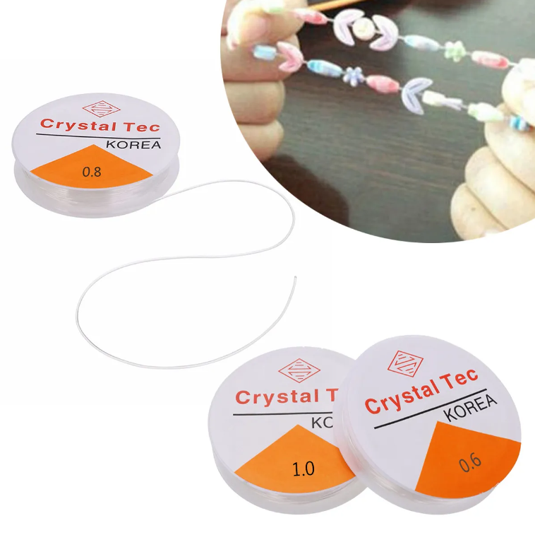 1 Roll Diameter 0.8Mm Crystal Stretchy Rope Clear Crystal Elastic Cord ...