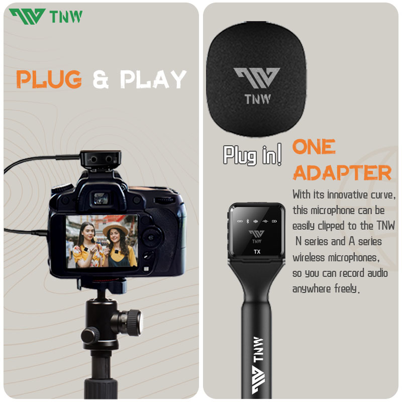 TNW Handheld Wireless Microphone Grip Stick with Windproof Sponge ...