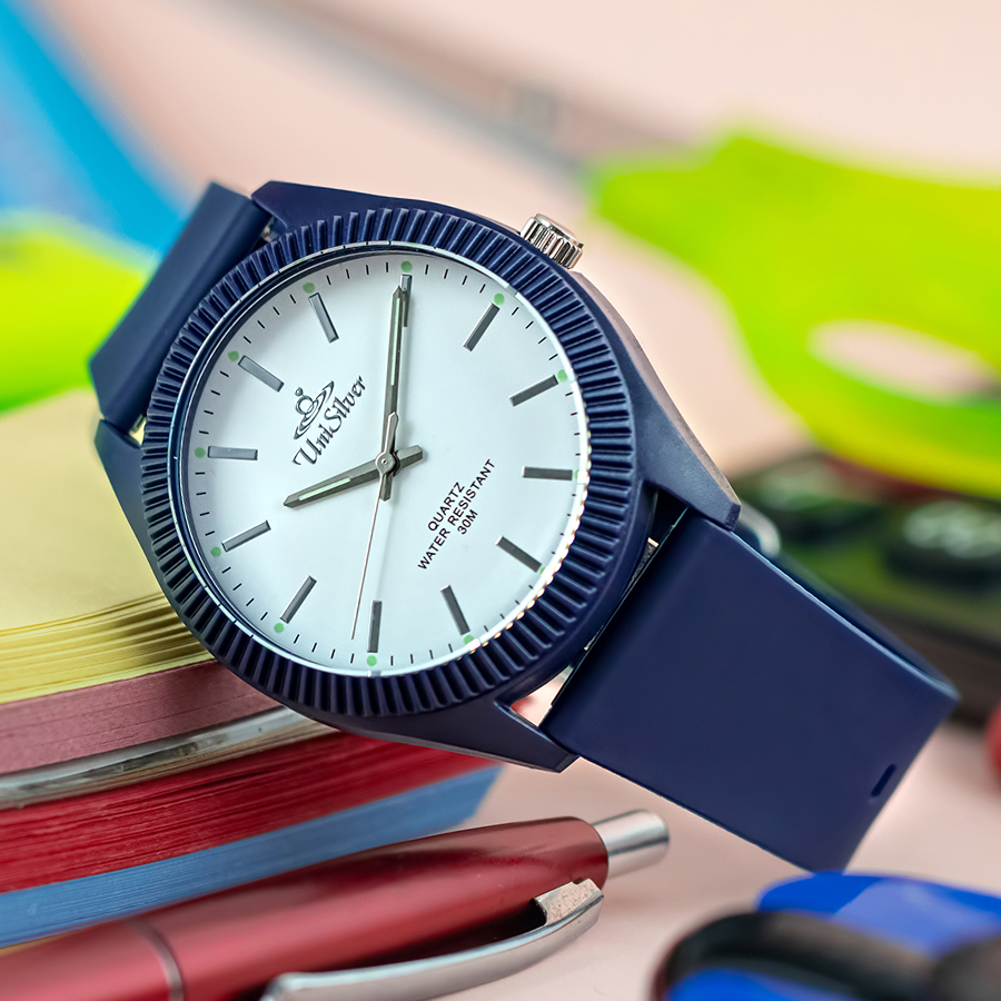 UniSilver TIME Unisex Navy Blue Analog Rubber Watch KW4408-1003 ...