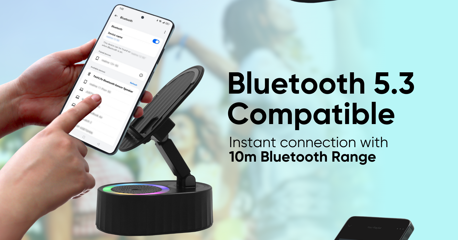 TechLife Bluetooth Sensor Speaker | Built-in Powerbank | 5W Audio ...