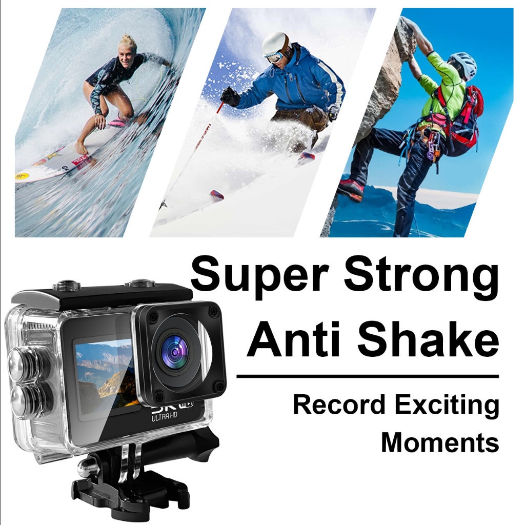 V5 PRO 5K Ultra HD Touch Screen Camera Sports Action Outdoor Dual ...