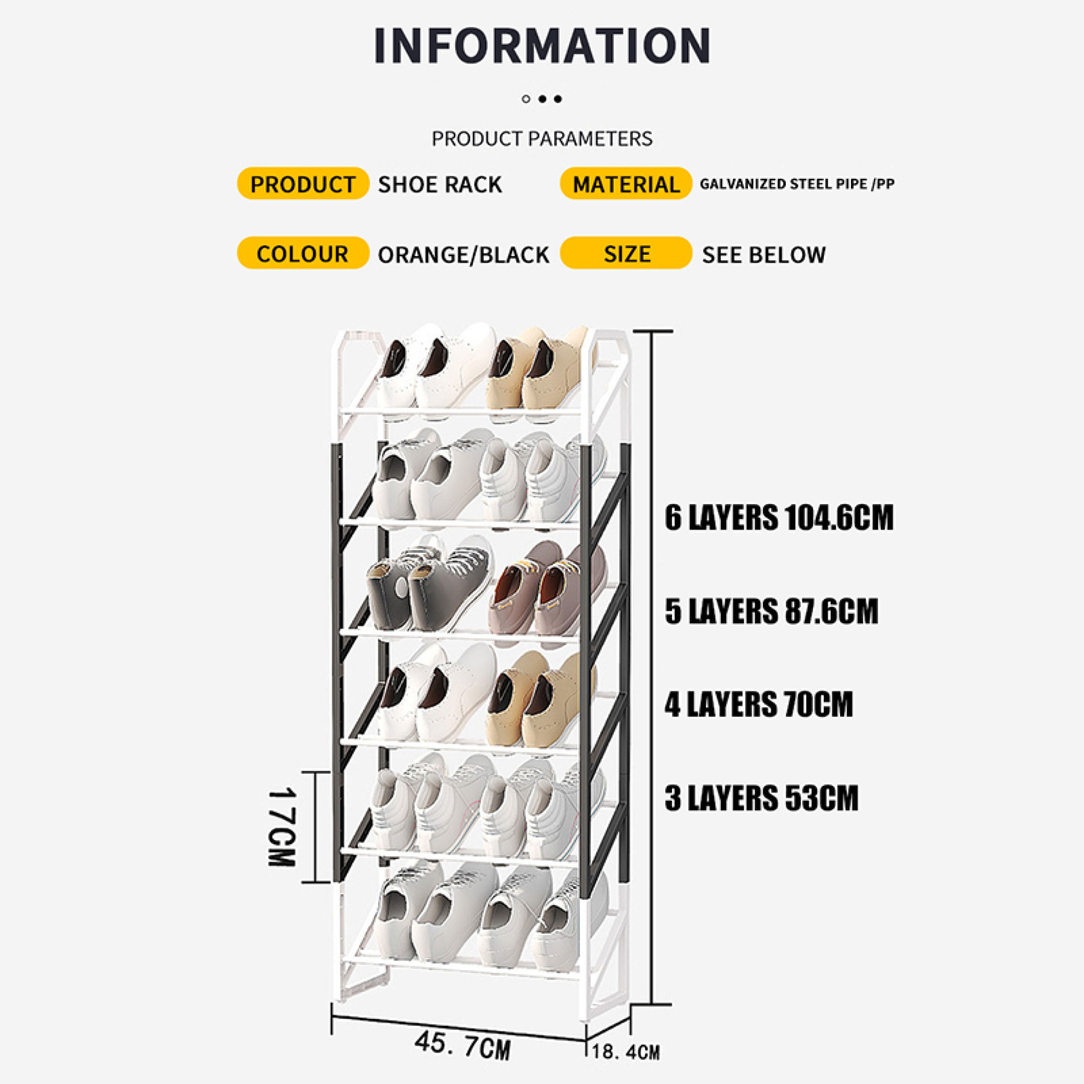5 Layer shoe rack shoe racks heavy duty Colored Stainless Steel ...