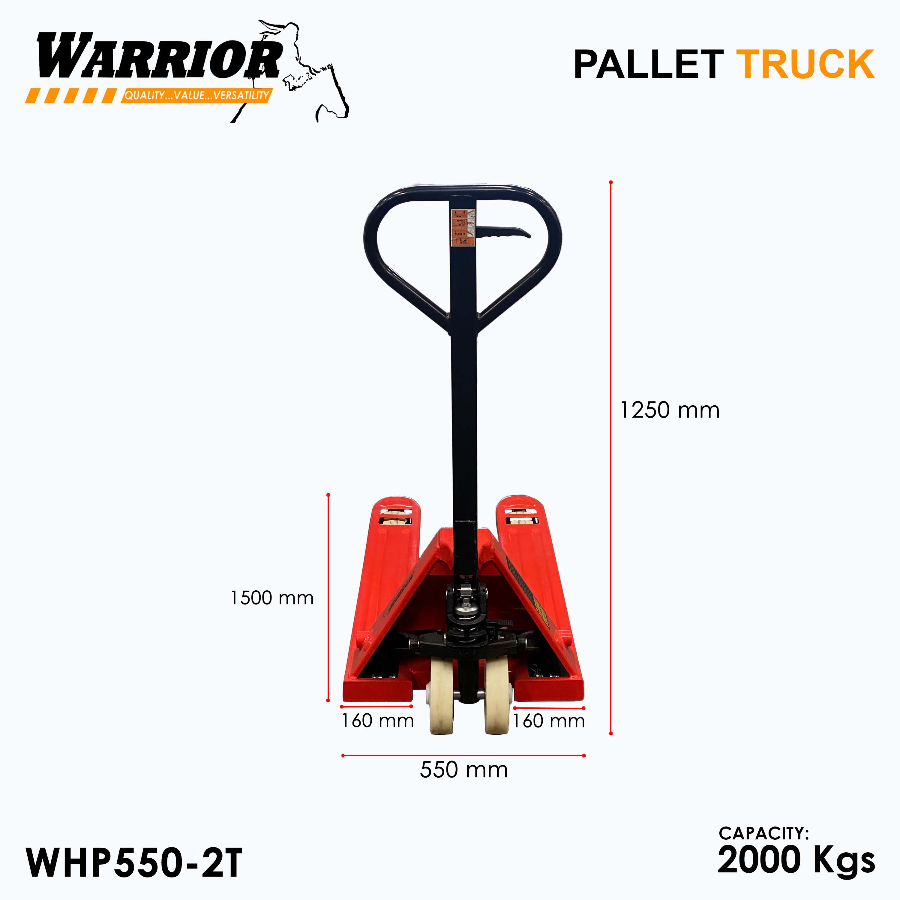 WARRIOR 2000kg Pallet Truck (Pallet Jack) PP Wheel for lifting and ...