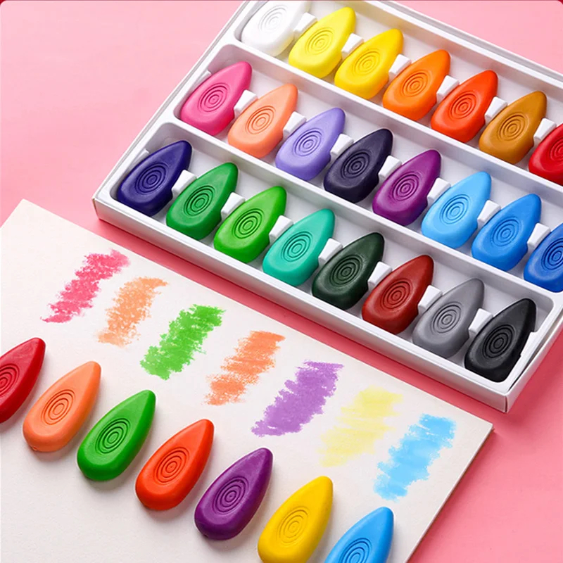 12/24/36 Colors Non Toxic Washable Drop Shape Crayons For Kids Children ...
