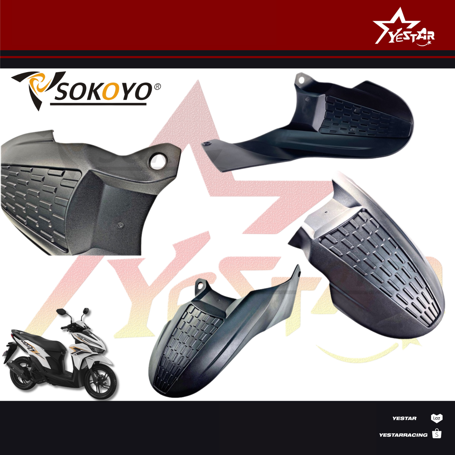 Yestar Racing Honda Click 125i 150i V1/V2 Rear Fender Tire Hugger ...
