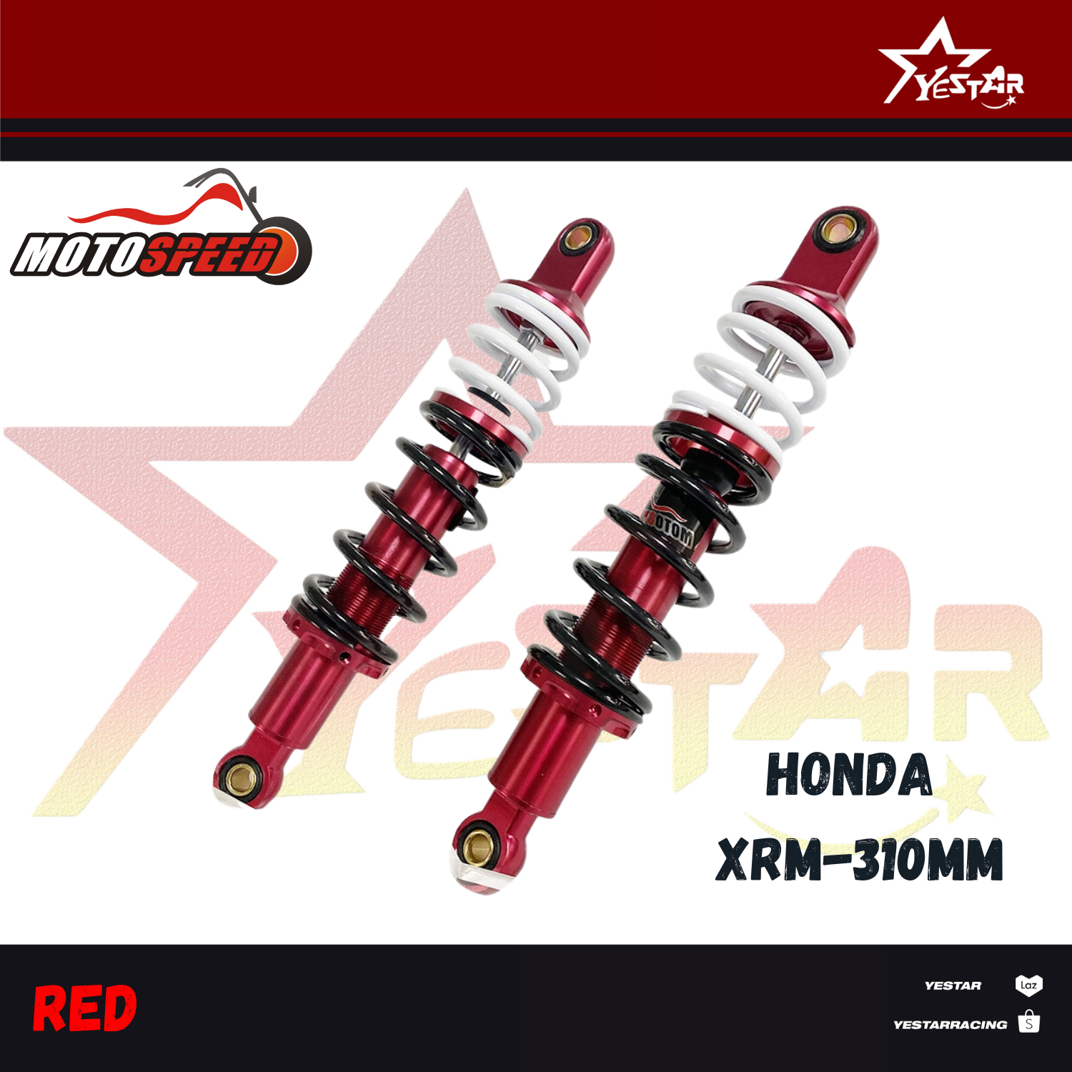 Yestar PH 1Pair Rear Dual Shock Absorber Honda XRM Wave Tmx Raider 150 ...
