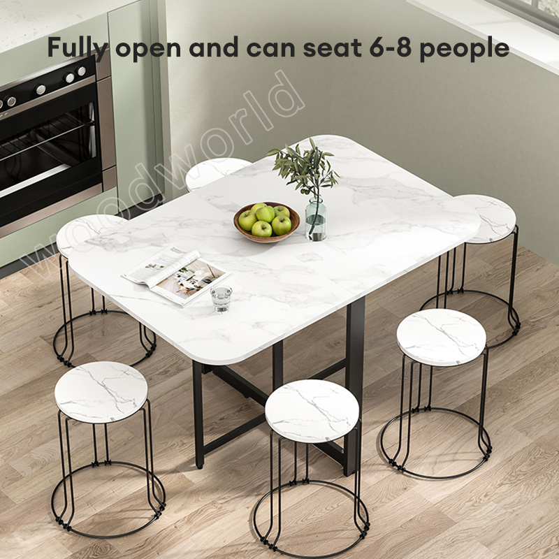 Folding table dining table Outdoor long table white Computer table ...
