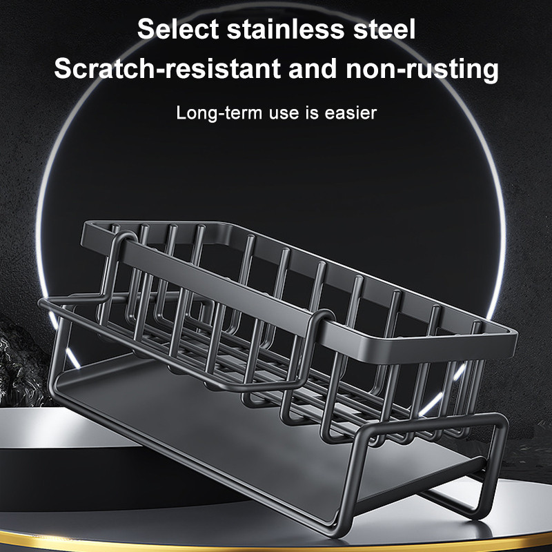 Kitchen Stainless Steel Rack Sink Rag Drain Rack Faucet Sink Detergent ...
