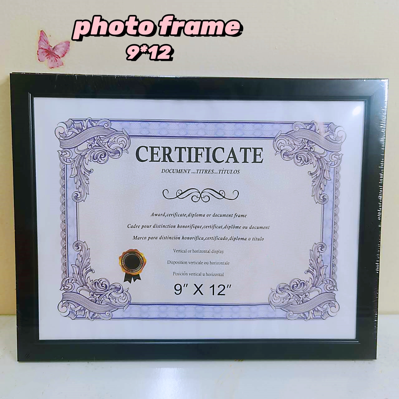 PVC 8.5*13 inches BLACK CERTIFICATE FRAME Photo frame /picture frame ...