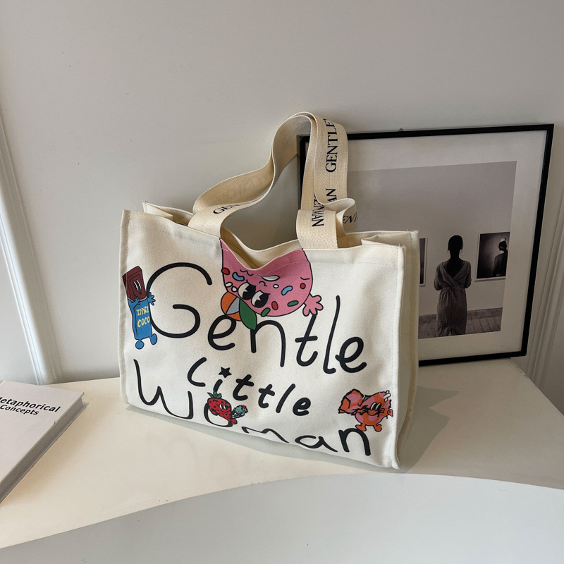 Canvas Zipper Tote Bag Reusable Women Shoulder Bag 14x15 Marubhumi