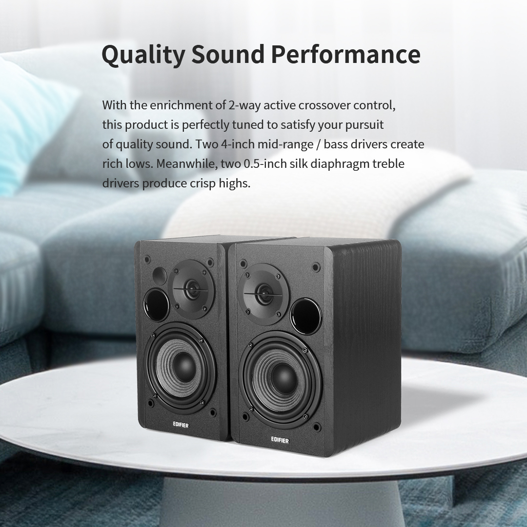 Edifier R1280DB Powered Bluetooth Bookshelf Speakers Optical Input Wireless Studio Monitors