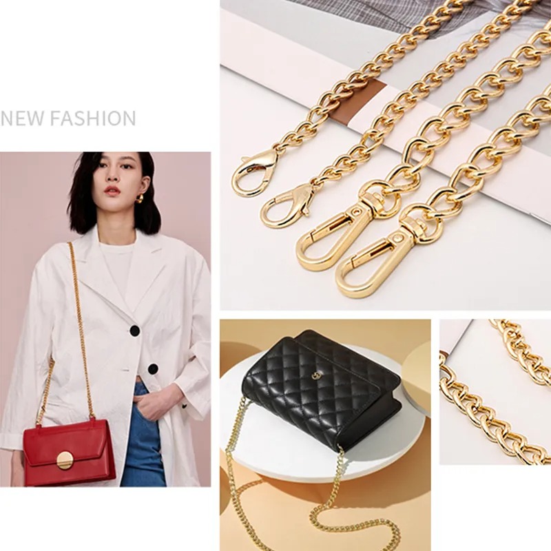 120CM Lengthened Metal Bag Chain DIY Woven Bag Chain Women Purse Chain ...