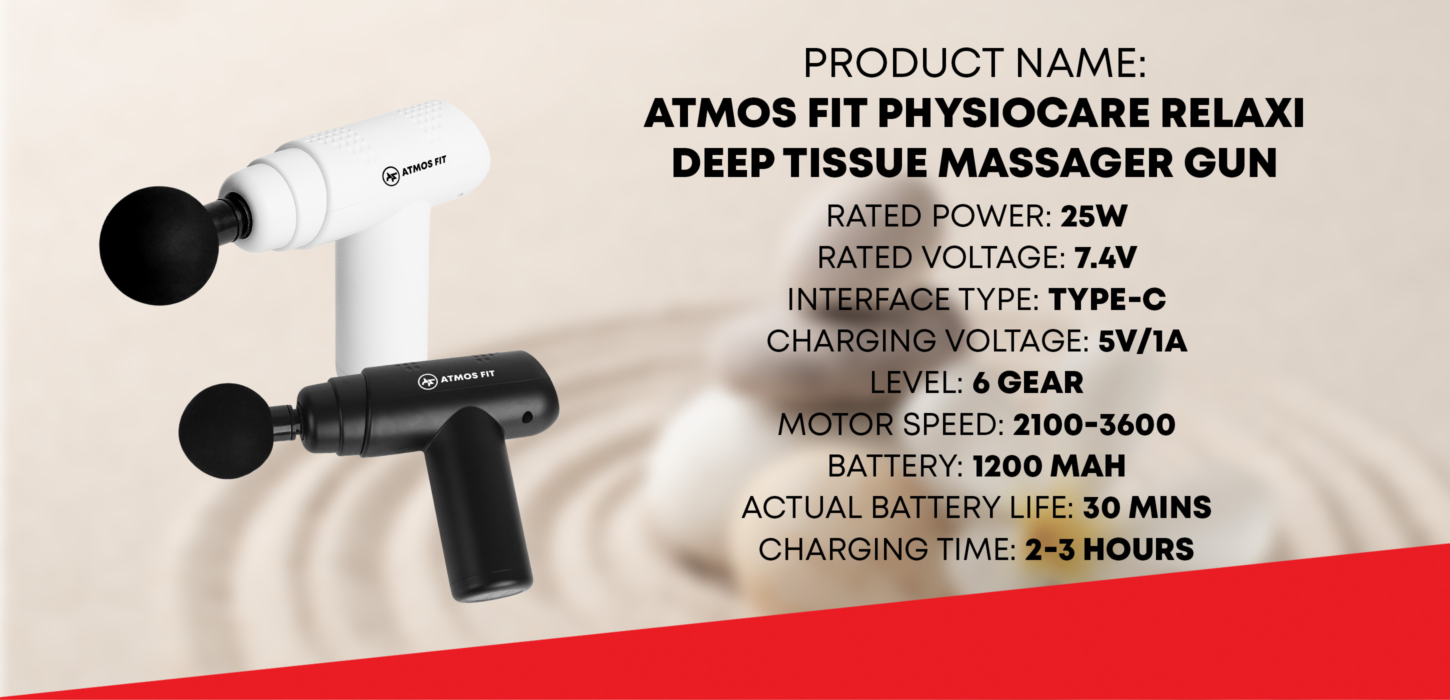Atmos Fit Physiocare Relaxi Deep Tissue Massager Gun Shopee