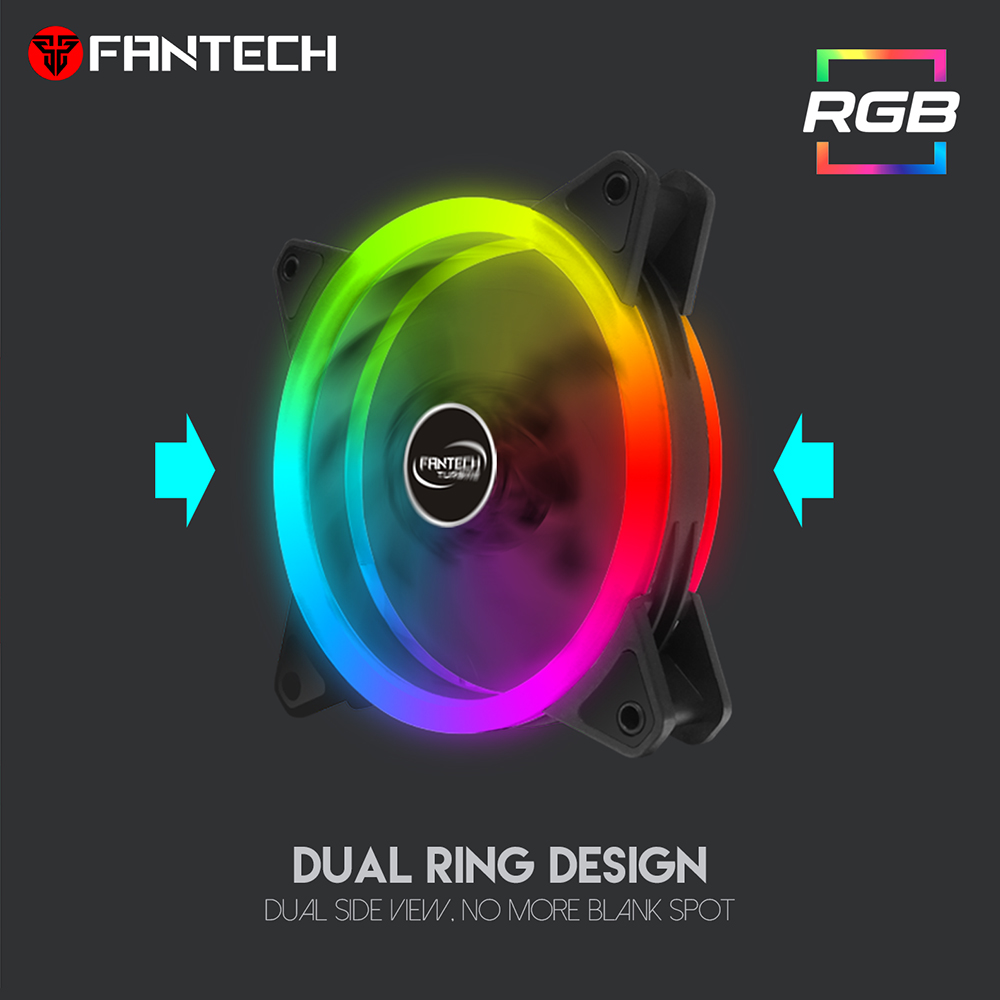 Fantech FC124 Turbine Fan Anti Vibration RGB Changing Color CPU Cooler ...