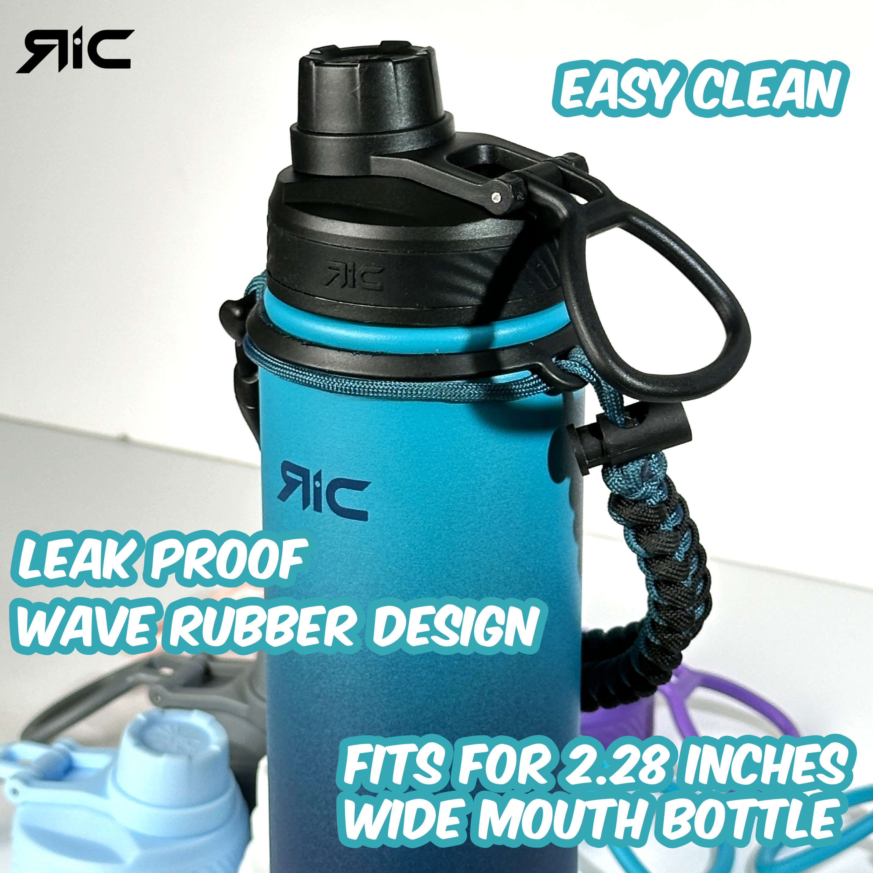 Mr Ric Spout Lid Accessories Wave Rubber for Wide Mouth Water Bottles ...