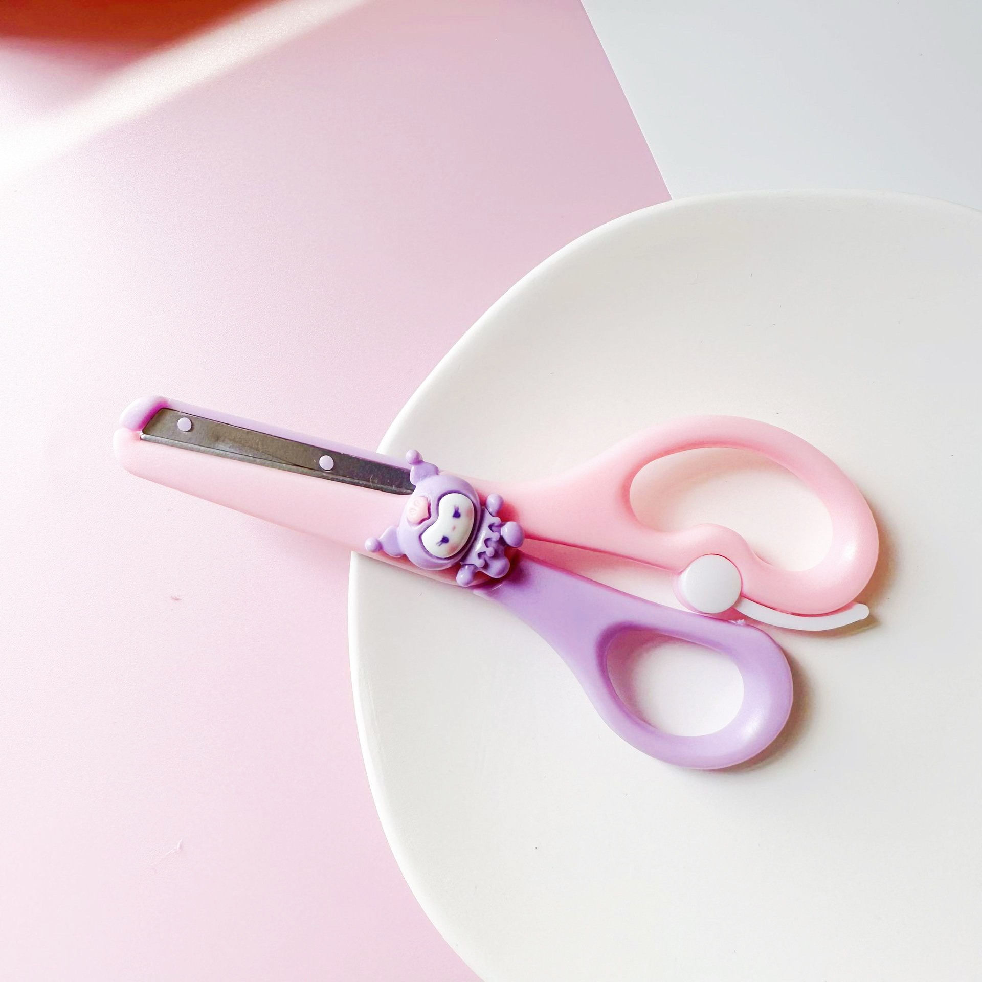 1PC two colors Cute Cartoon mini scissors children hand-cut knife ...