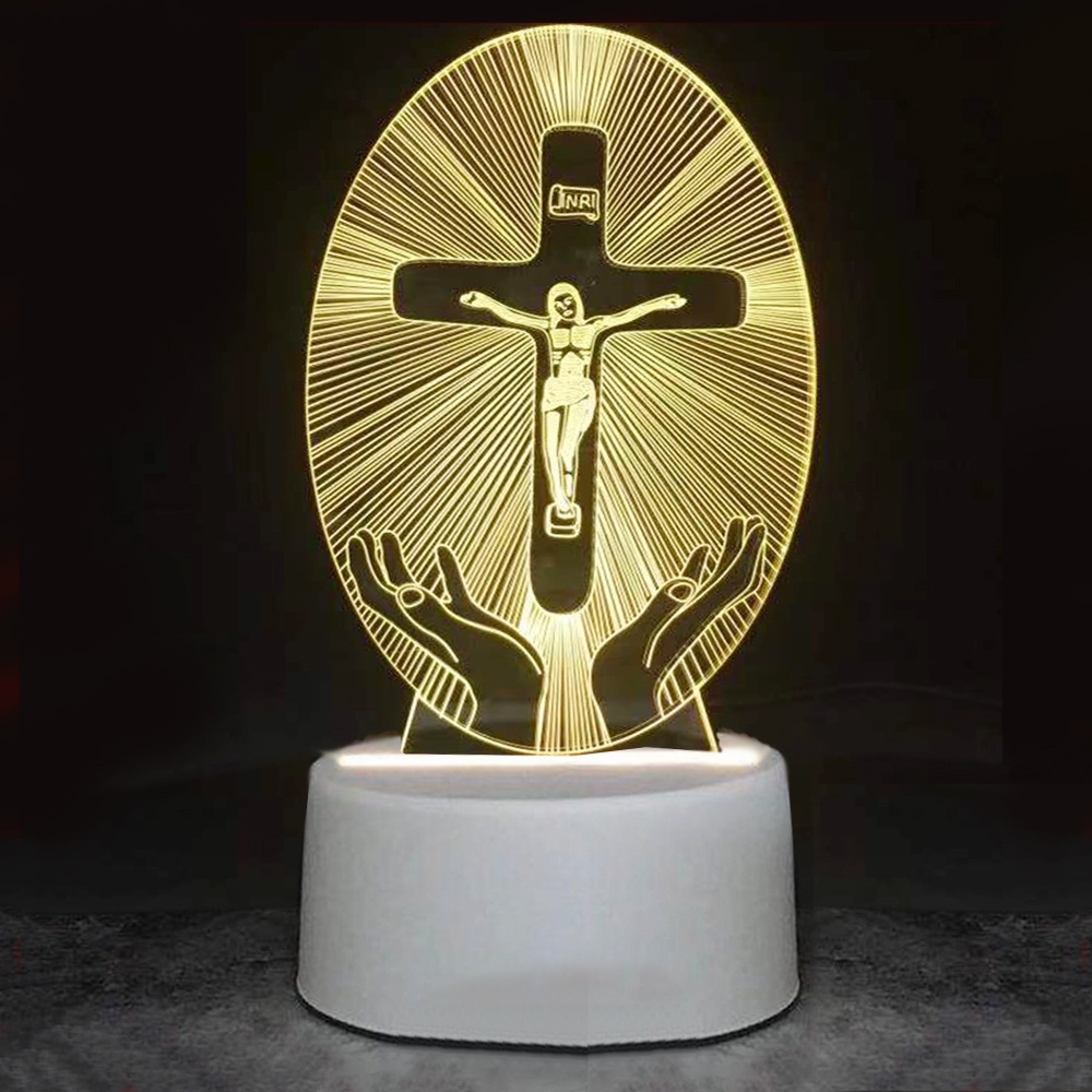 3D Acrylic LED Lamp Night Light Holy Family Lamp Religious Souvenirs ...