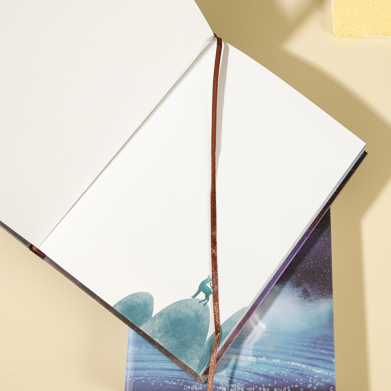 Night Luminous Notepad A5 Notebook Elk Starry Sky Color Page Diary Book ...