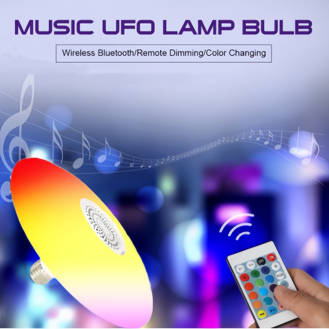 24W Dream colorful ufo Audio RGB LED music ceiling light E27 port with ...