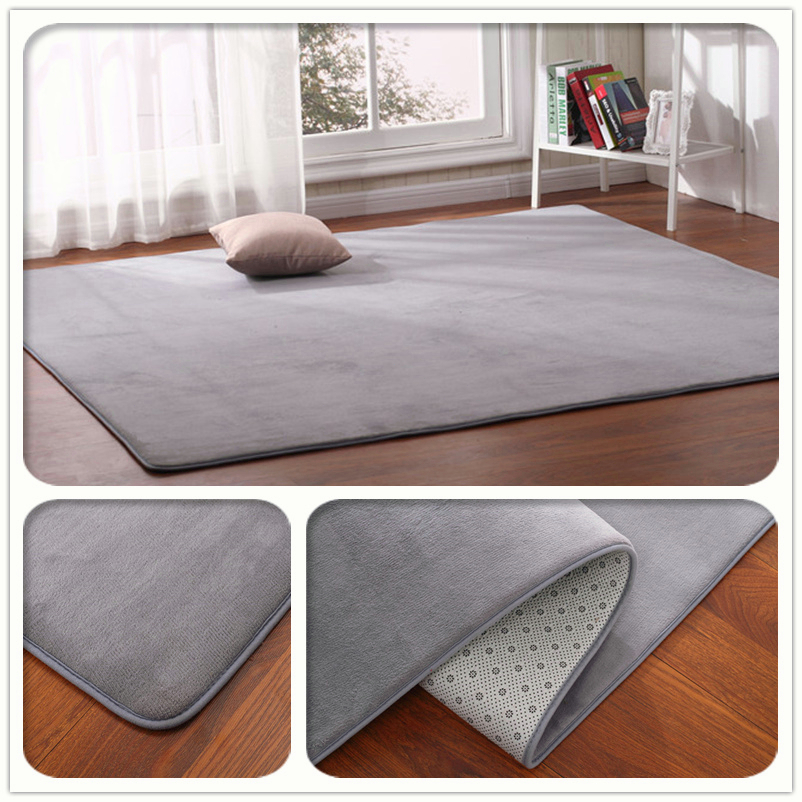 High-end Home Coral Velvet Carpet Bedroom Living Room Non-slip Blanket  Crawling Mat