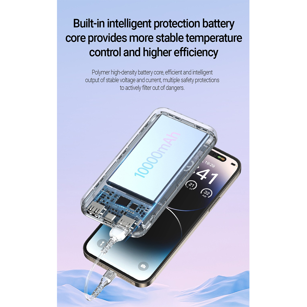 Awei P53K 10,000mAh 2.1A Fast Charging Powerbank Dual Input and Output ...
