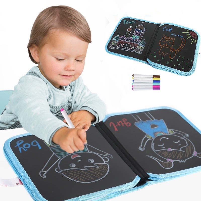 Drawing Book for Kids Set Erasable Doodle Drawing Pads with Watercolor ...