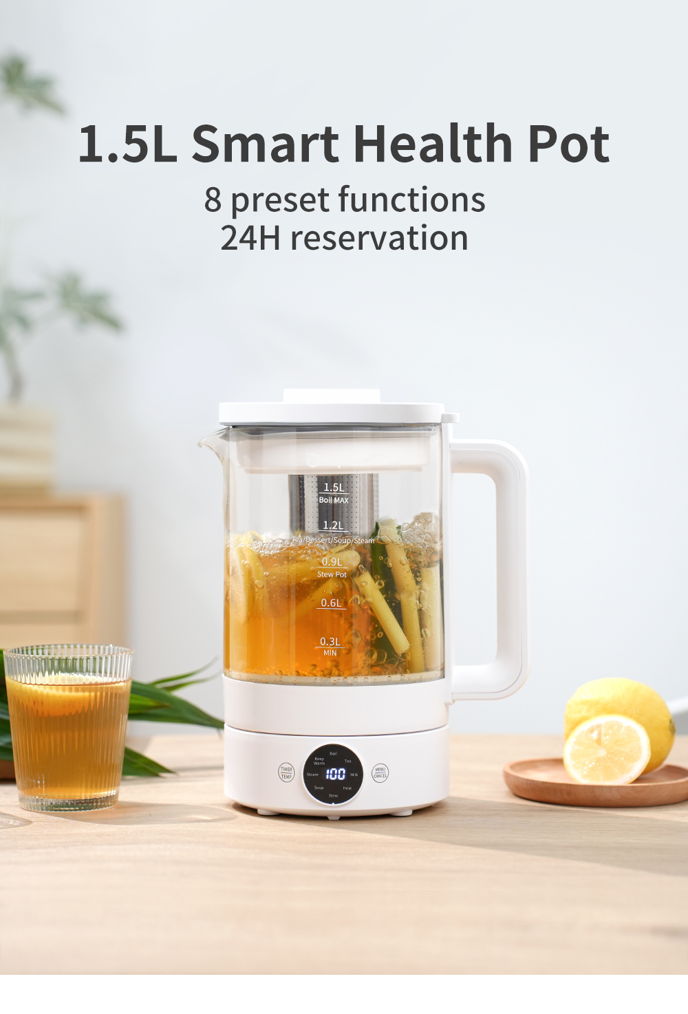 Simplus Health Pot Electric Water Kettle 1.5L (Portable Multi Cooker ...