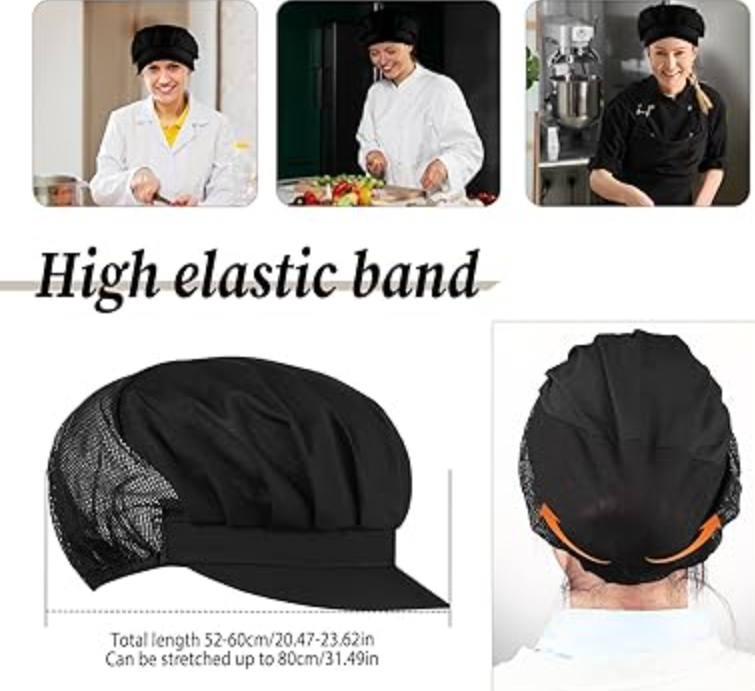 1pc Chef Hat Kitchen Cooking Chef Cap Food Service Hair Nets | Shopee ...