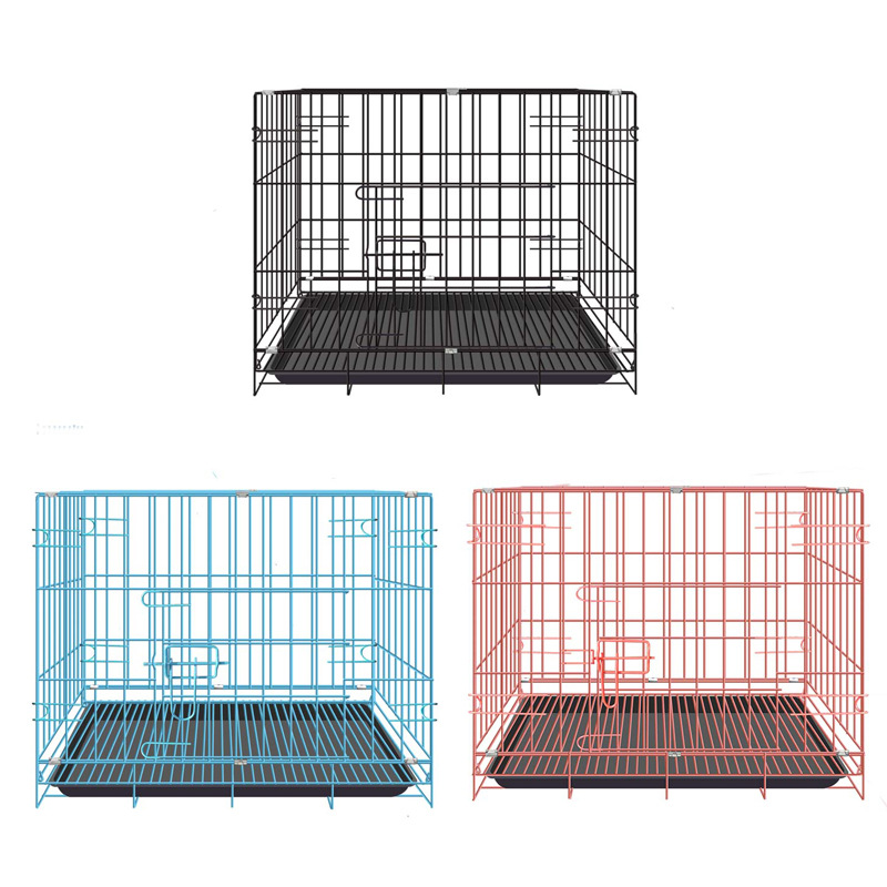 Dog Cage with Poop Tray Heavy Duty Pet Collapsible Cage Small Medium ...