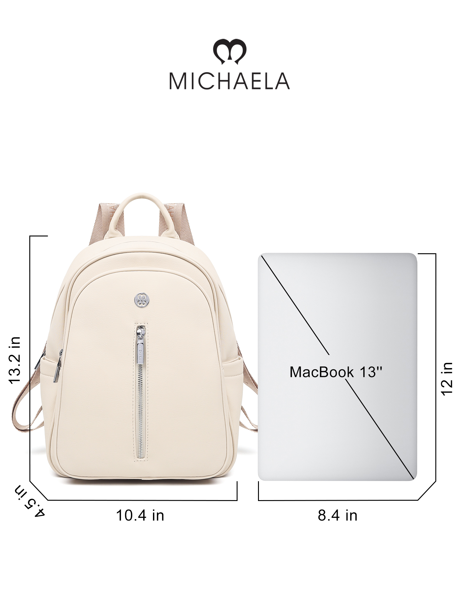 MICHAELA Nylon Textured College Backpack Minimalist Chic for Casual ...