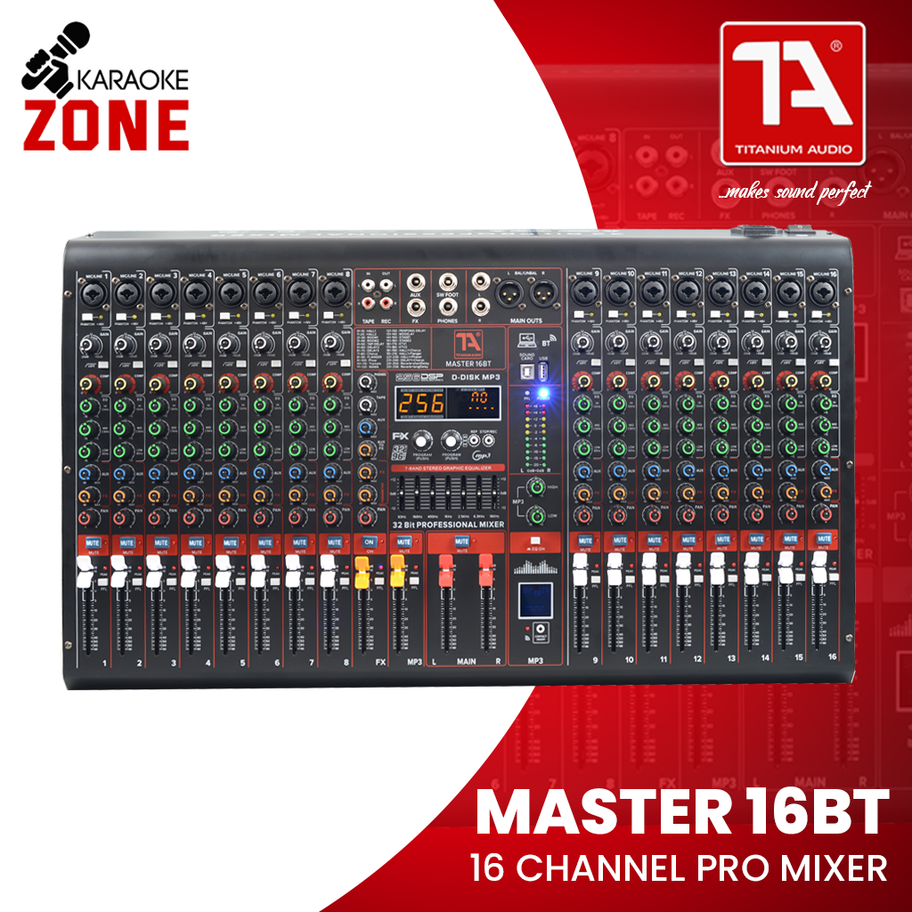 Titanium Audio Master 16BT / Professional 16inch Mixer / USB, Aux ...