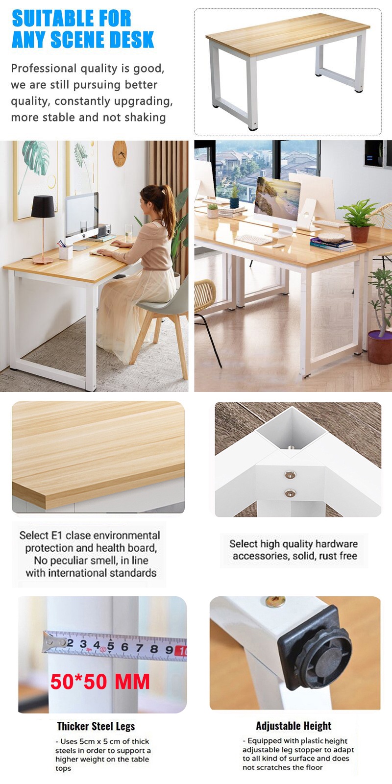 Wooden Computer Desk Office Table Laptop Table Study Table Dining Table ...