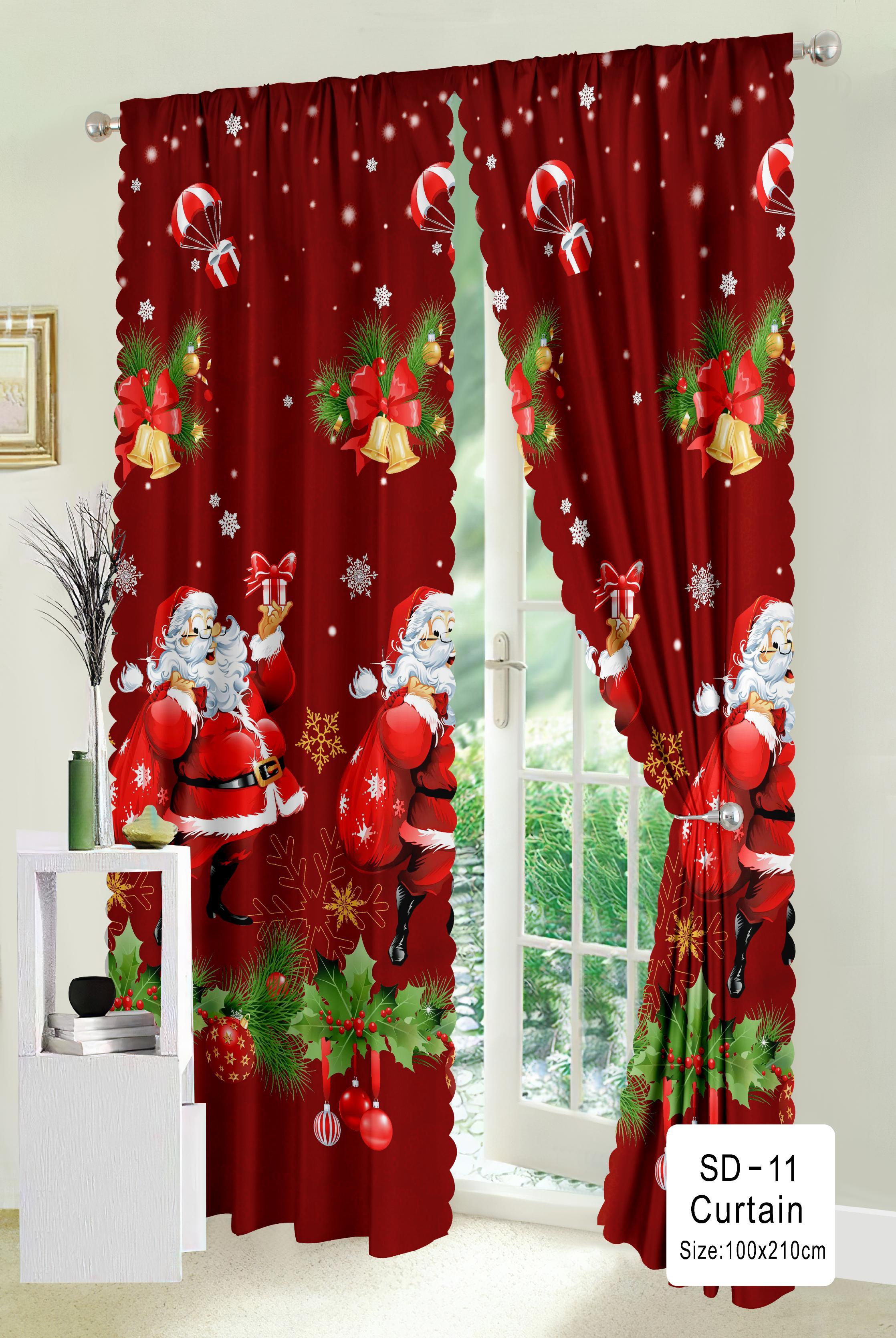 MIYU Christmas Curtain for Window Christmas Party Decorations Kurtina ...