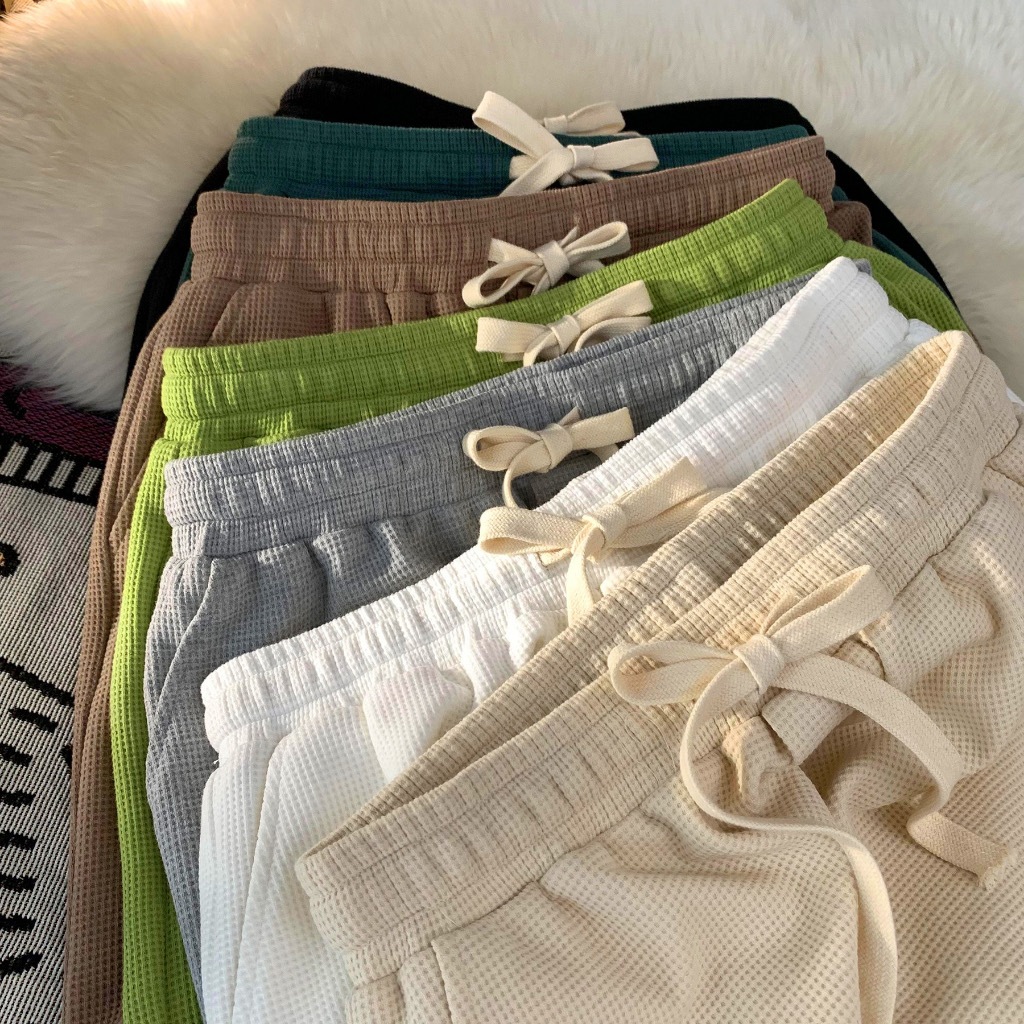 Plain Waffle Knitted Drawstring for Mens Short New | Shopee Philippines