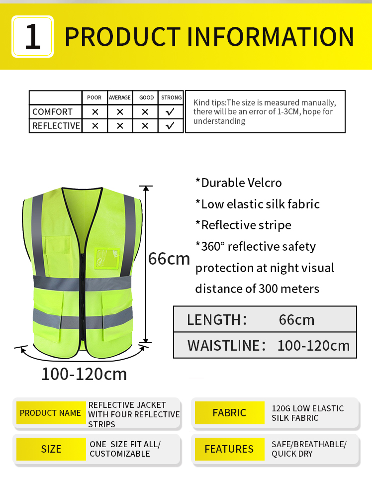 Hoba Reflective Safety Vest High Visibility Motorcycle Jacket Safety ...