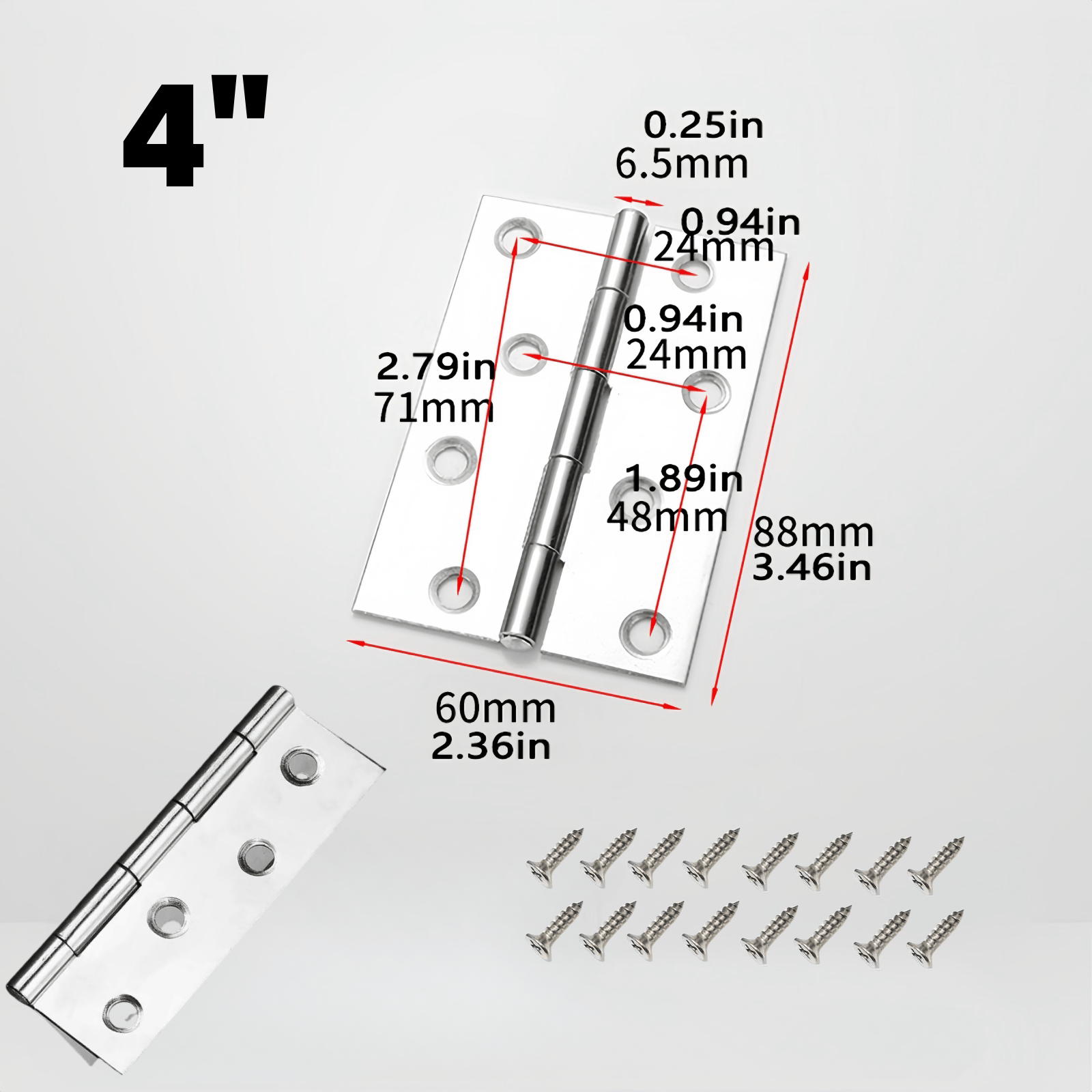 (2PCS)SANAPO 304 stainless hinges. kitchen, drawer, door, box, case ...