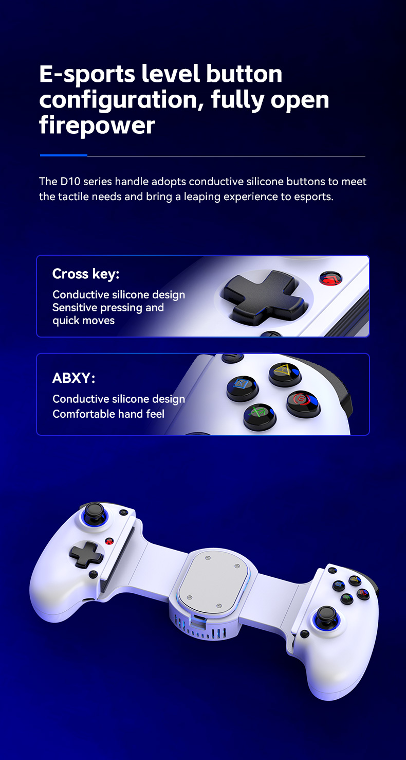 D10 Wireless Bluetooth Gaming Controller w/ Accurate Drifting E-sport ...