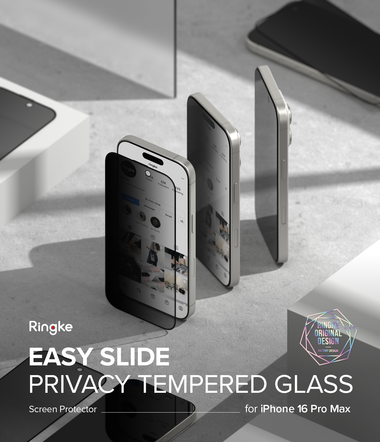 Ringke Privacy Easy Slide Tempered Glass Screen Protector for Apple ...