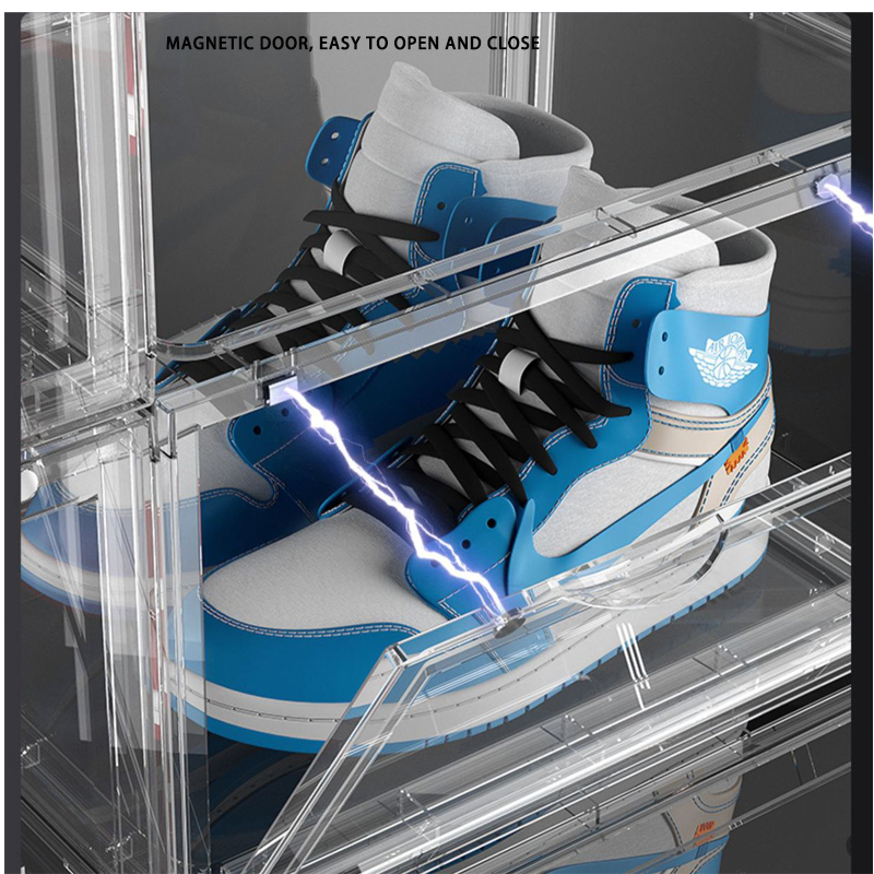 Front Drop/Side Drop Acrylic Stackable basketball shoe box Shoe