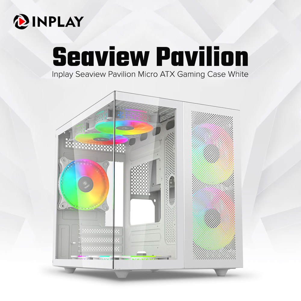 EasyPC| Inplay Seaview Pavilion pc case gaming| Micro ATX| Black and ...