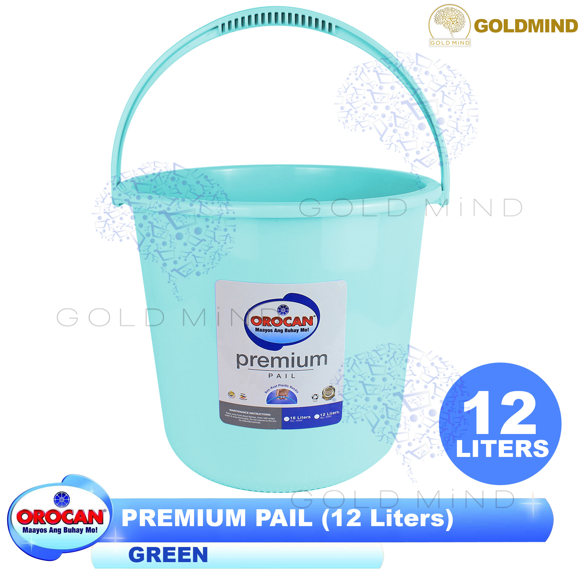 Orocan Premium Pail 12 LITERS (Blue, Green and White) -Gold Mind ...