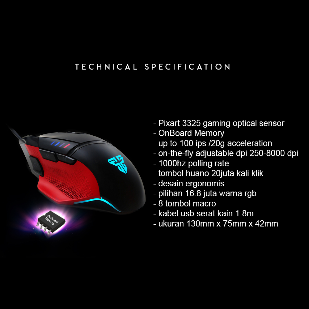 Fantech X11 Daredevil Pixart Gaming Mouse with Macro and Programmable ...