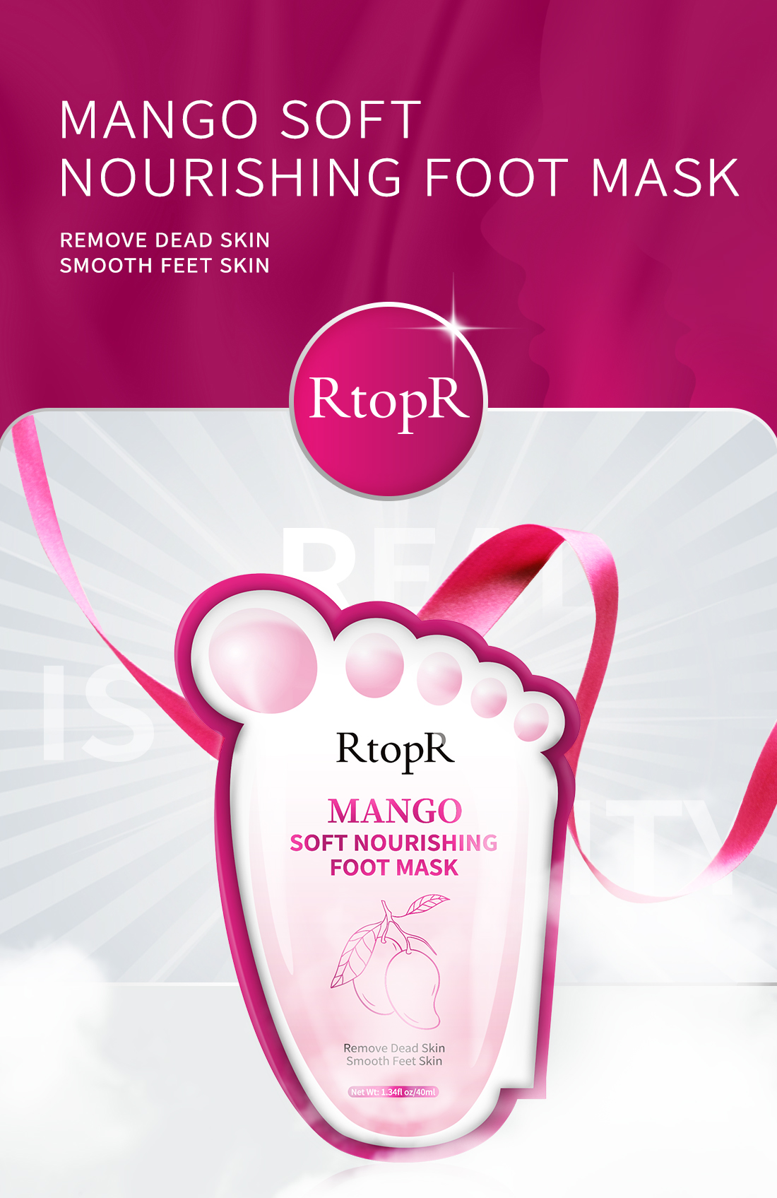 RtopR Mango Foot Mask Whitening Moisturizing Exfoliating Remove Dead ...