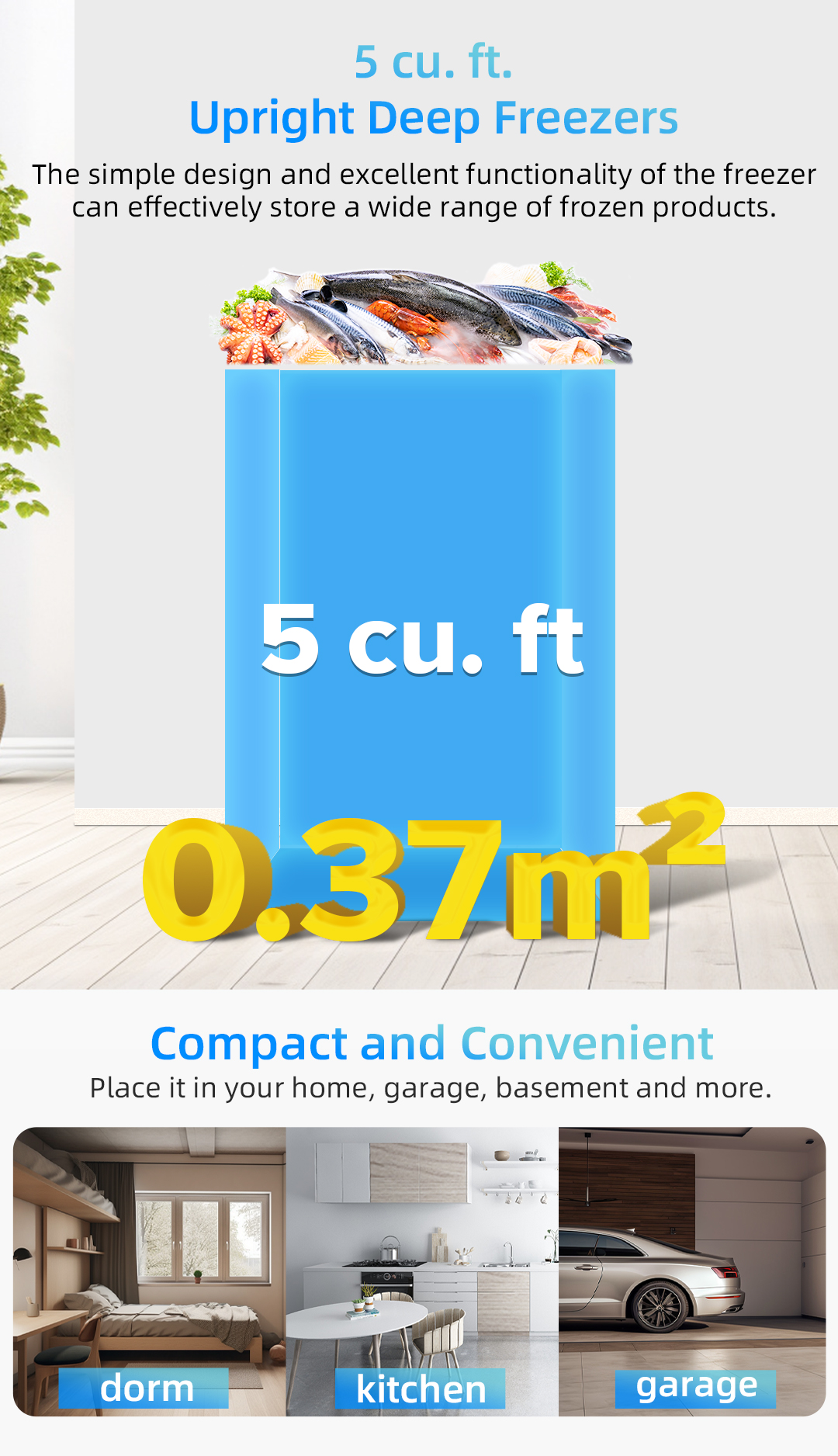 CHiQ 5 cu.ft Chest Freezer CCF05DW Direct Cool, 4D Cooling refrigerator ...