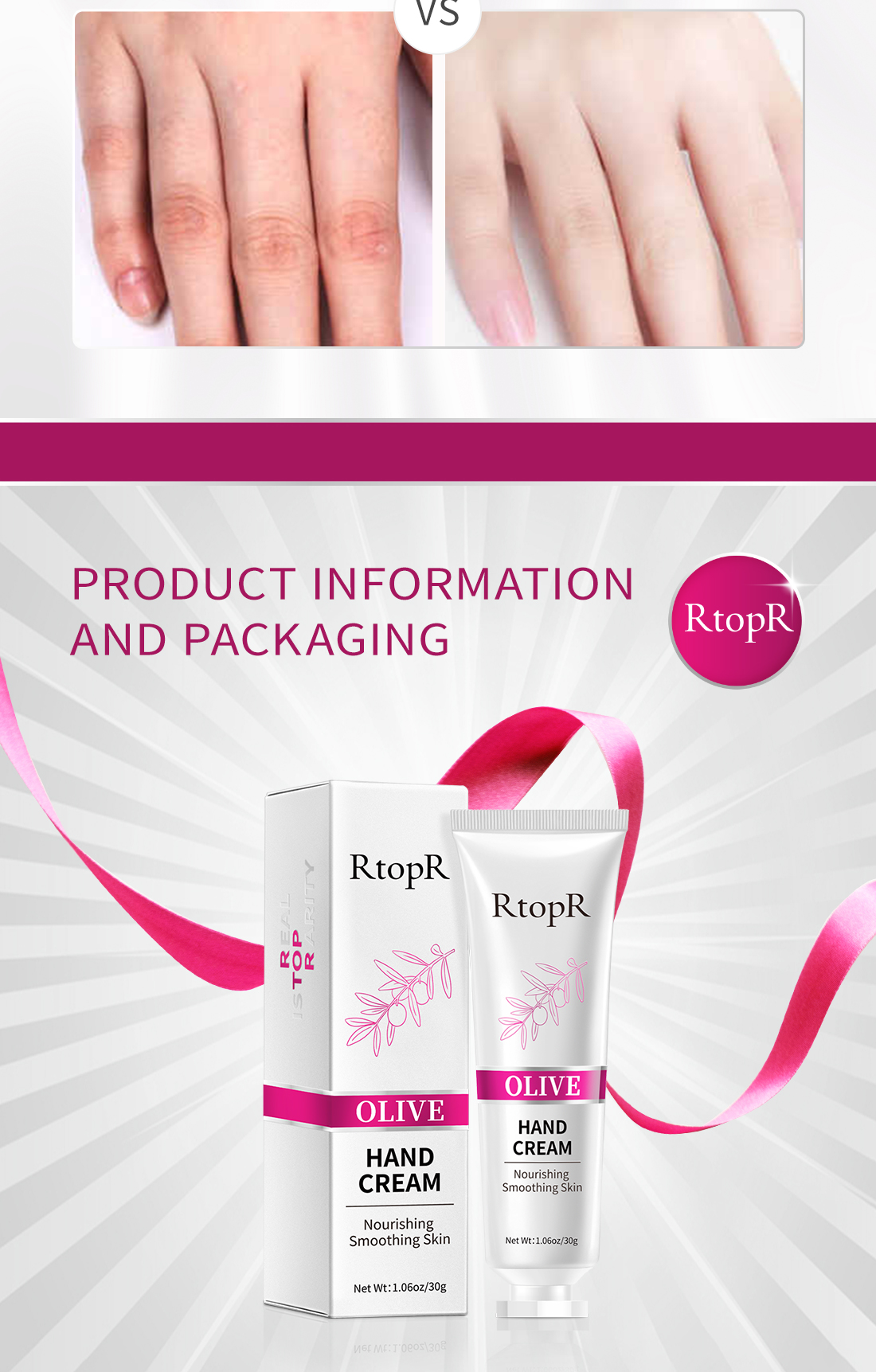 RtopR FDA Olive Moisturizing Nourishing Hand Cream Anti-Aging Whitening ...