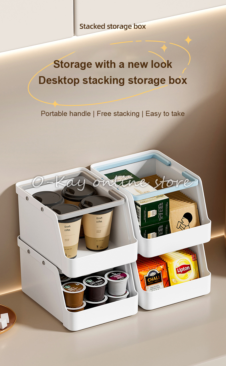 O-KAY Storage Box Stackable Storage Box Organizer Plastic Multifunction ...